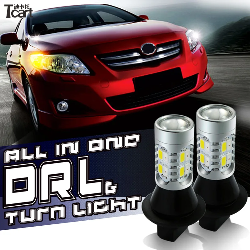 Tcart 1156 PY21W дневные ходовые огни для nissan x trail qashqai аксессуары 2008-2012 светодиодный drl