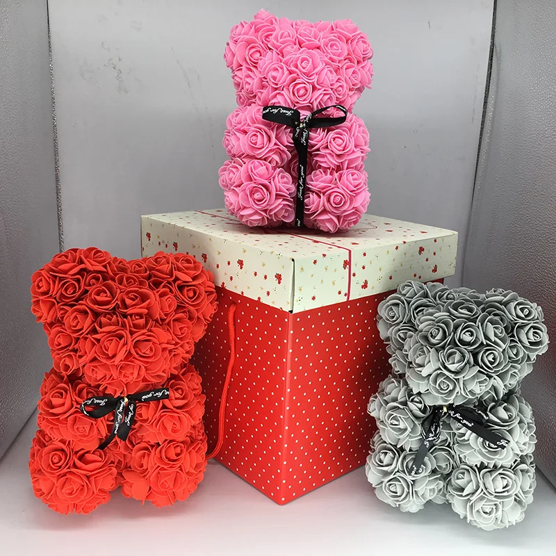 teddy bear rose valentine's day present for girlfriend plush toys gilrs women valentines day gift stuffed animals san valentin