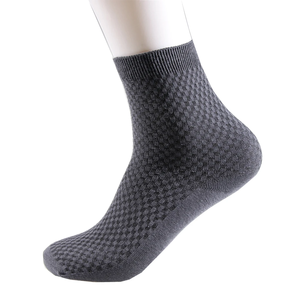 1pcs High Quality Bamboo Fiber Men's Sock Gifts for Men Business Casual Breatheable Man Sock Soft Spring and Summer Sock for Men - Цвет: drak gray