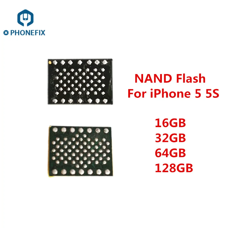 

PHONEFIX Nand Flash Replacement Upgrade Nand Memory IC Chips With Soldering Balls Hard Disk HDD Chip For iPhone 5 5S