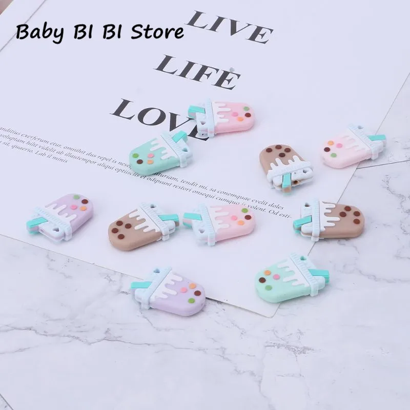 

Silicone Beads Baby Teether Milky Tea Funny Cute Colorful Oral Care Bite Chew Newborn Safe Food Grade Crafts Pendant Necklace