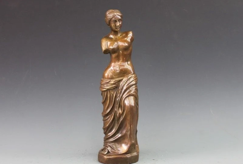 

13.5"Western bronze Copper Nude Venus Art Nouveau Decor sculpture a 0518