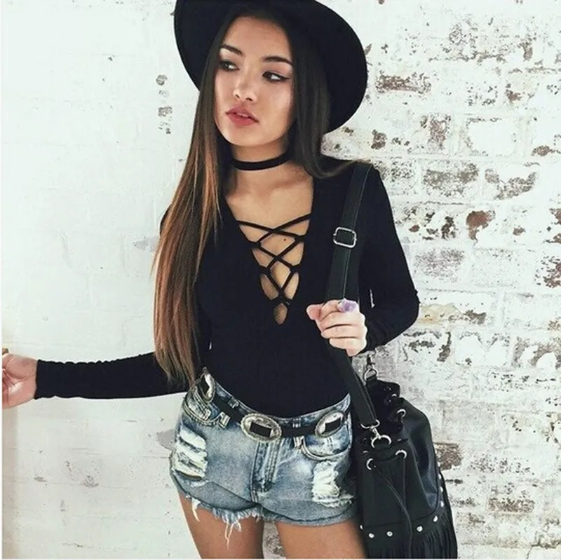 Женская футболка с глубоким v образным вырезом длинным рукавом|sleeve top|sleeve longsleeve
