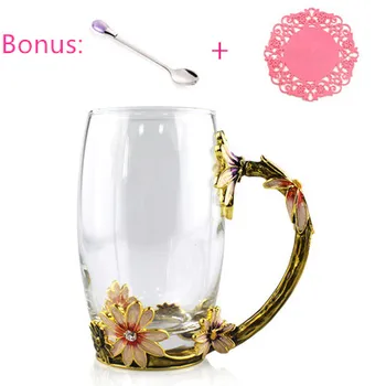 

Coffee Cups Set Tea Mugs Handmade Creative Beer Drink a Cup of Office Mug Transparent Drinkware enamel handgrip Glass Cups