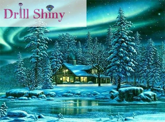 

CNA Diy 5D Diamond Painting Full mosaic round diamonds scenic snow Cross Stitch Ribbon rhinestone Embroidery Landscape crafts
