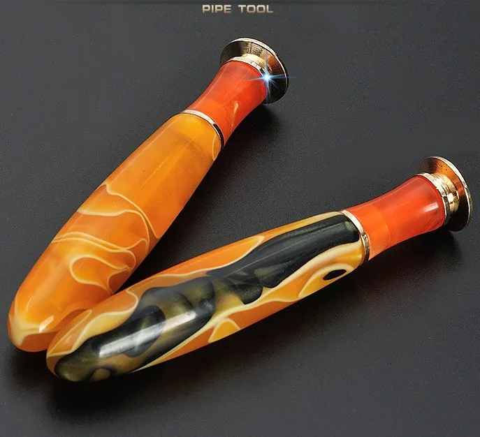 

High Quality Smoking Pipe Tamper Pipe Accessories Cleaner Tools Match with Pick Reamer Yellow Acrylic 2pcs/lot p149