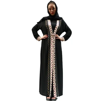 Муслима черная абайя для женщин Тюрк жемчужный Eid Musulmane турецкий Дубаи