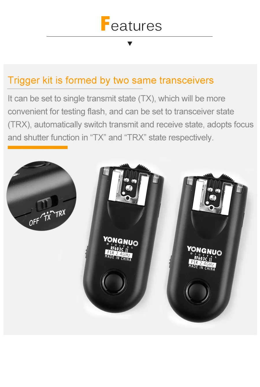 YONGNUO RF-603 II Flash Trigger 2 трансивера набор спуска затвора для Canon RF-603 II C1 C3