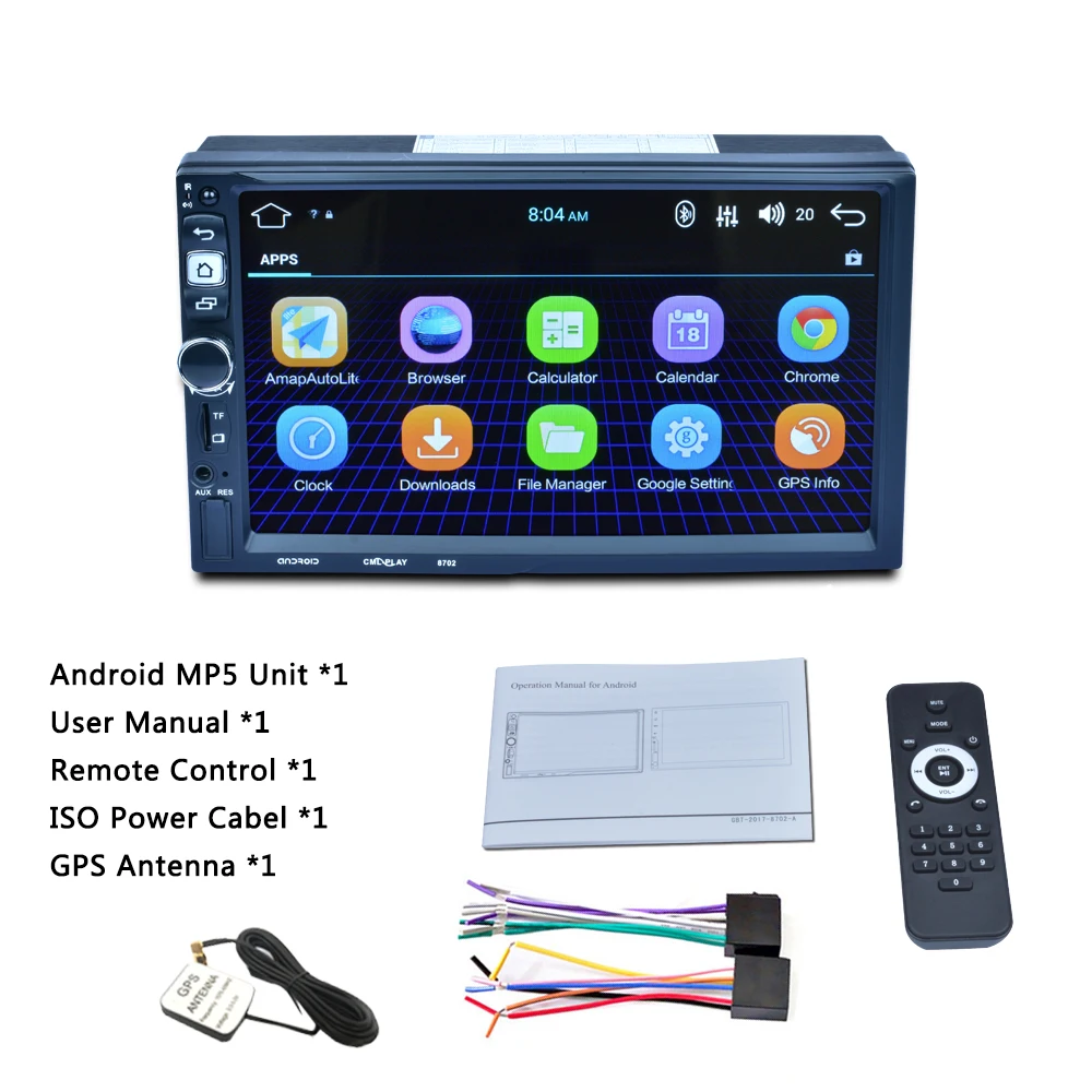 Sale Android 5.1.1 System Car Media MP5 Player Bluetooth A2DP Touch Screen GPS Navigation with Europe Map WIFI /FM/AM Radio Tuner 0