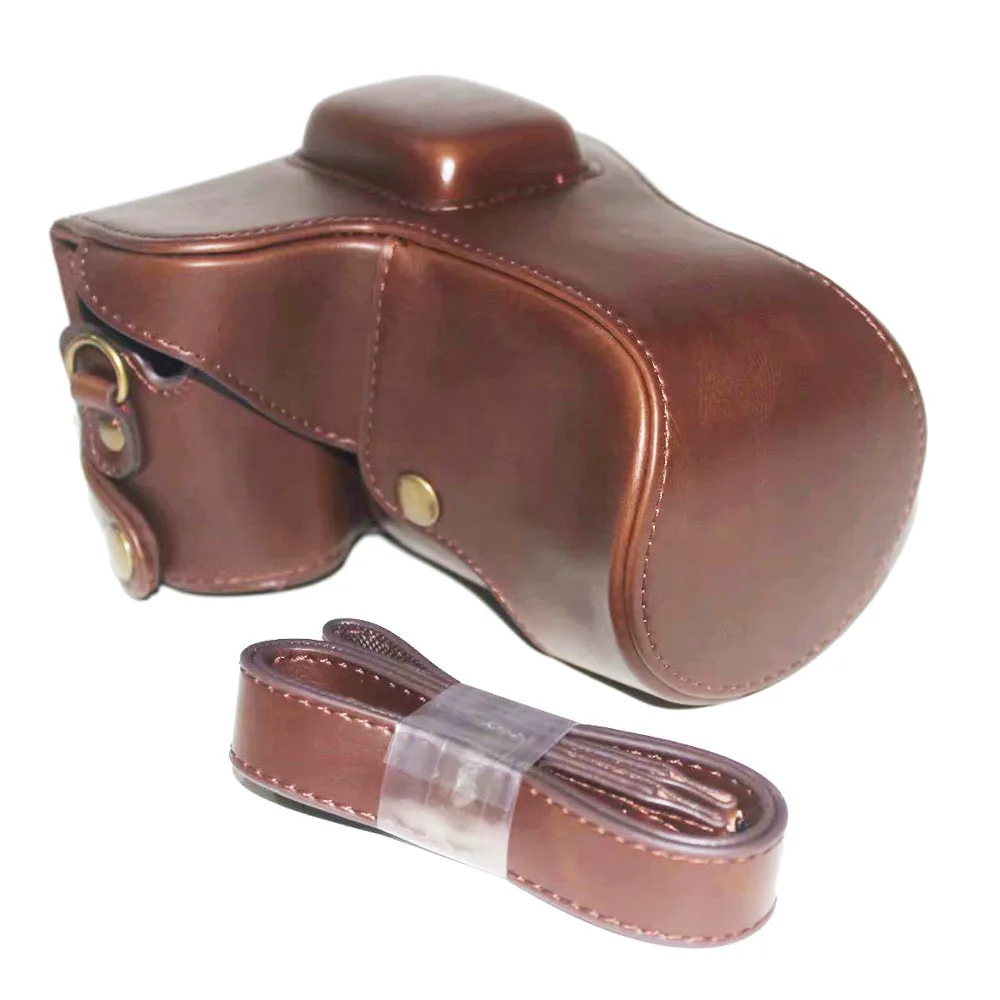 New PU Leather Camera Case Bag Cover For Samsung NX300 NX-300 With Camera Strap Black Coffee Brown camera handbag