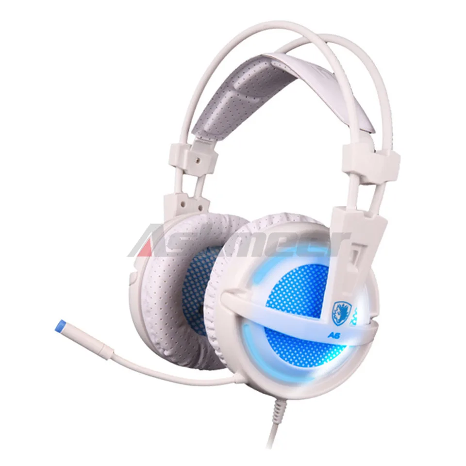 Sades A6 Computer Gaming Headphones 7.1 Surround Sound Stereo Over Ear Game Headset with Mic Breathing LED Lights for PC Gamer (6)