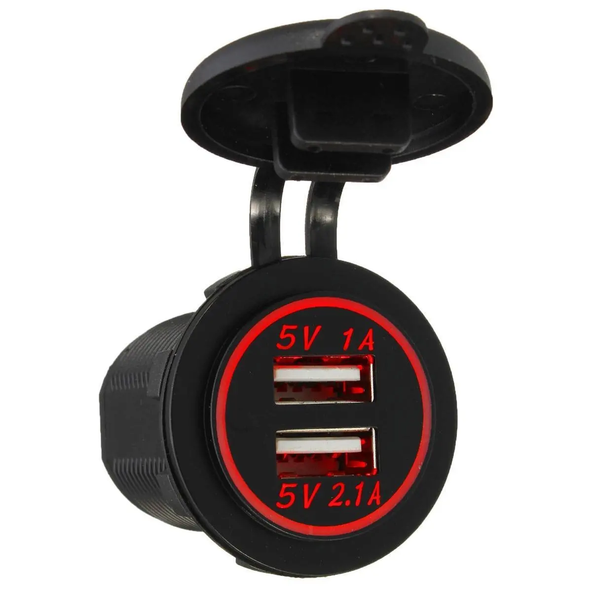 Car Waterproof cigarette lighter socket Dual USB Car Charger Adapter