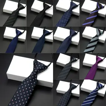 

Men Fashion Striped Polka Dots Zipper Tie Skinny Flower Grid Woven Necktie RSTIE0003
