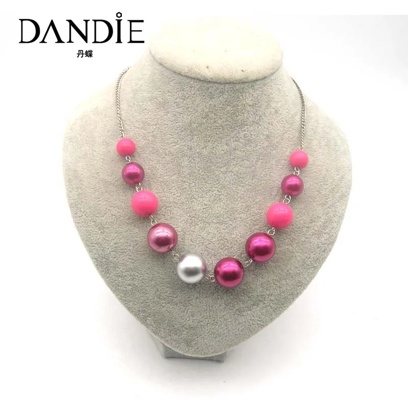 

Dandie Hot Sale Pink And Silver Acrylic Bead Necklace, Women's Statement Necklace