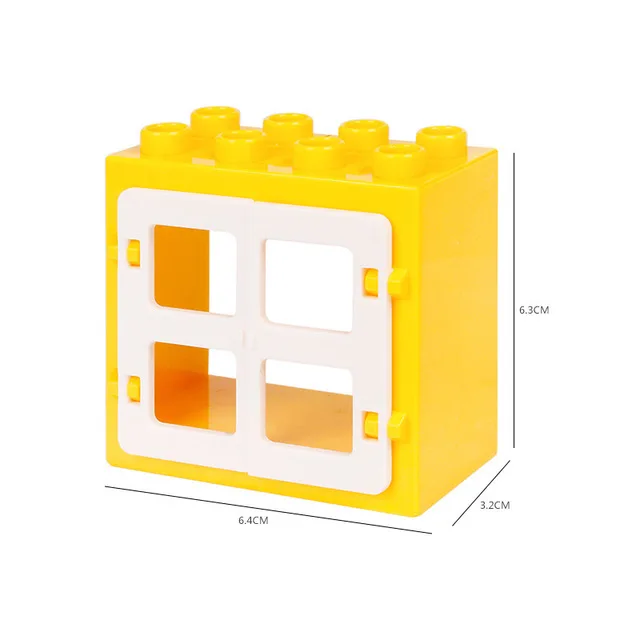 Diy Большие размеры строительные блоки домик-замок крыша окна двери аксессуары совместимы с дублированные игрушки для Дети Детские подарки - Цвет: Yellow