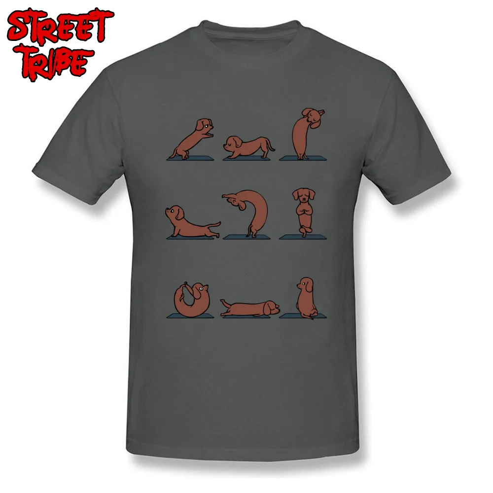 Tops Shirts Dachshund yoga Tops Shirt Labor Day Prevalent Design Short Sleeve All Cotton O-Neck Men's T-Shirt Design Dachshund yoga carbon