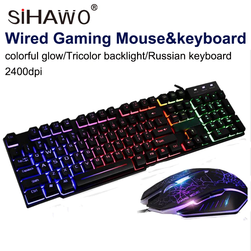 

Game Backlight Mouse&Keyboard Set Desktop Computer Gaming Mouse And Keyboard Set Mechanical Feel USB2.0 Waterproof Performance