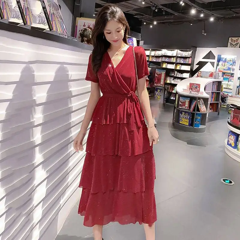 

2019 Summer Spring Maternity Women Chiffon Cake Dresses Pregnancy Dress Photography Pregnant Nursing Dress Clothing Vestidos S93