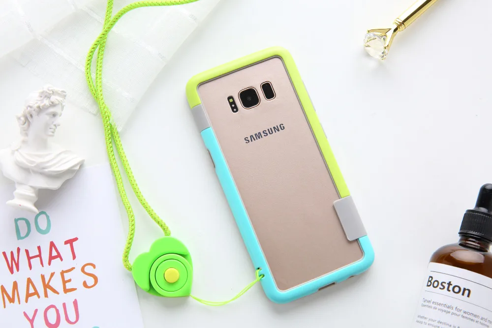 Для Sansung Galaxy S10 S9 S8 Plus S10e чехол Wolnutt контрастный цвет мягкий пластик, ТПУ двухцветный в горошек рамка чехол сo шнуром бампер