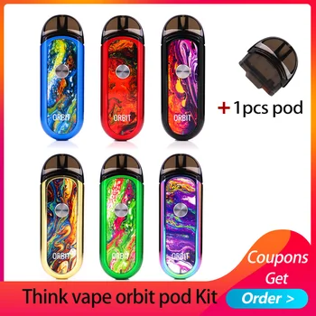 

Vape Pod Kit Think vape orbit pod Kit 1000mah battery &1ml Pod Cartridge electronic cigarette kit vs justfog minifit/c601