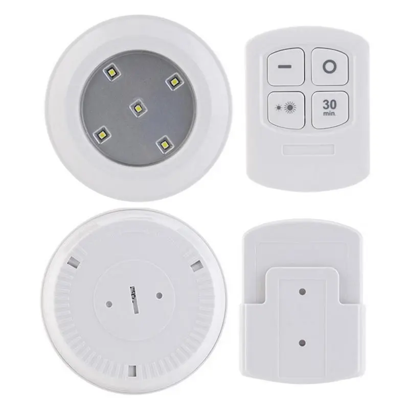 5 LED Wireless Puck Bright White Warm White Lights Remote Control Home LED Wireless Puck Light