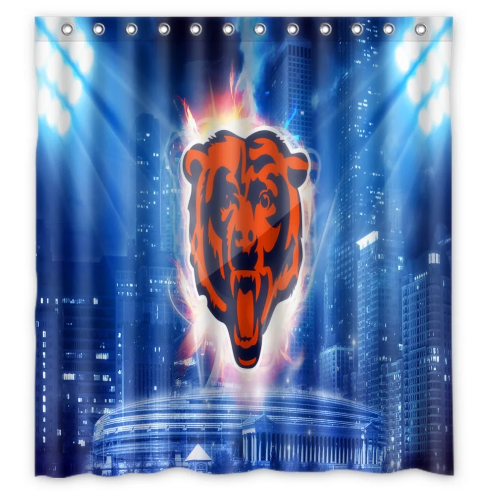 Vixm Home Chicago and bear Shower Curtain TV Sports Figures Bathroom