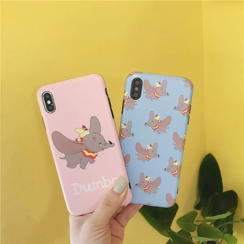 

cute cartoon many Dumbo IMD Pink, blue soft shell phone Case For Apple iphone 6 6s 7 8 Plus X XS XR MAX silicone case