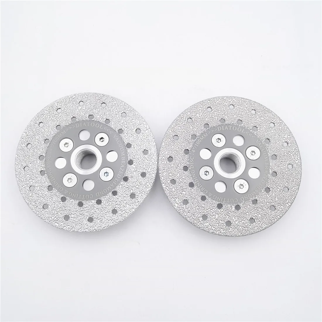 DIATOOL 2pcs Premium Quality Diameter 4/100mm Double Sided Vacuum Brazed Diamond Cutting & Grinding Disc With 5/8-11 Flange