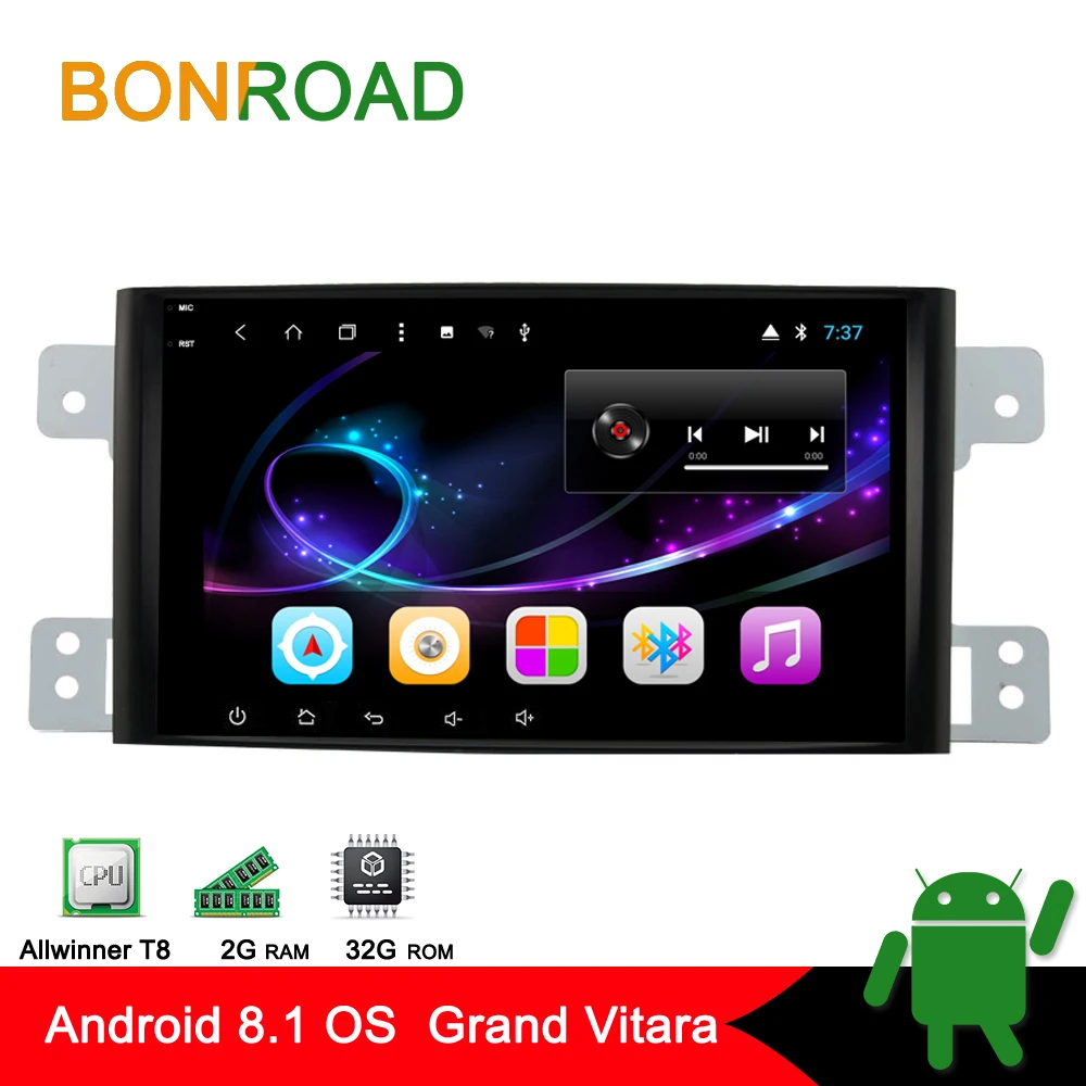 

Bonroad Android 8.1.0 Eight Core Car dvd radio For Suzuki grand vitara 2007-2011 Stereo gps navigation car audio video player