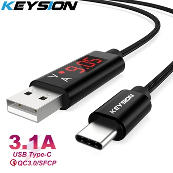 

KEYSION USB Type C Digital Display Cable for Samsung S10 Fast Charge Type-C Phone Charging Wire USB C Cable for Xiaomi mi9 note7