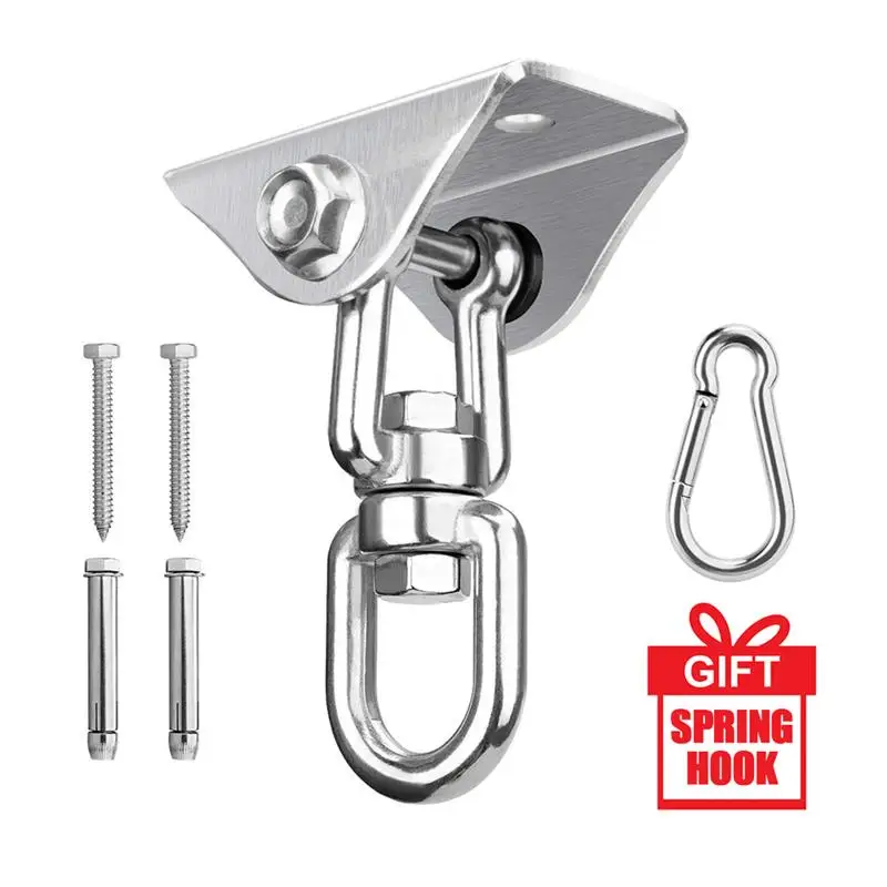 Us 12 39 30 Off Professional Capacity 360 Rotating Ceiling Hook Swing Removable Stainless Steel Swing Hook 4 Screw Concrete Wood Hammock In Hooks