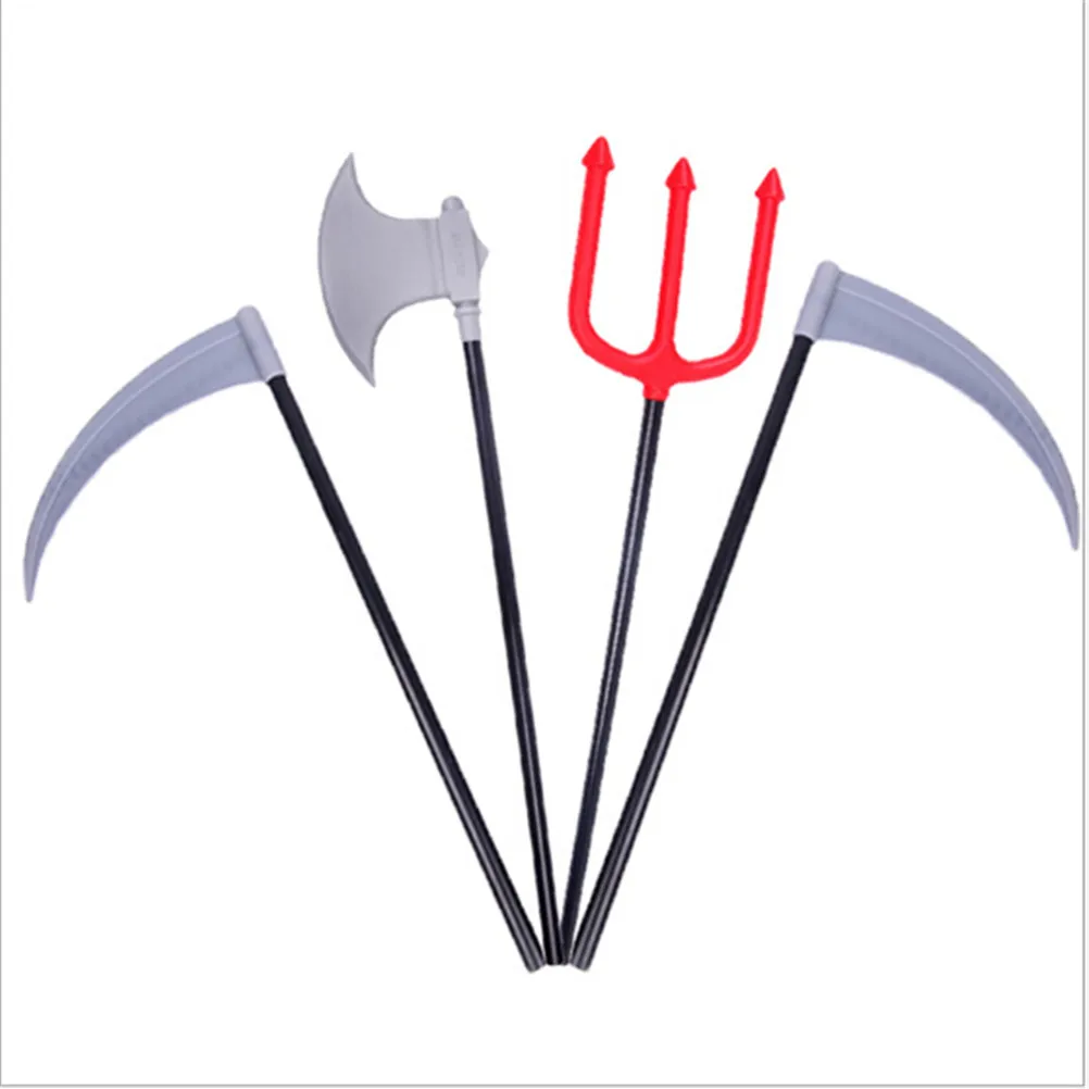 Kids Tricky Toys Cattle Fork Party Accessory Plastic Sickle and Plastic