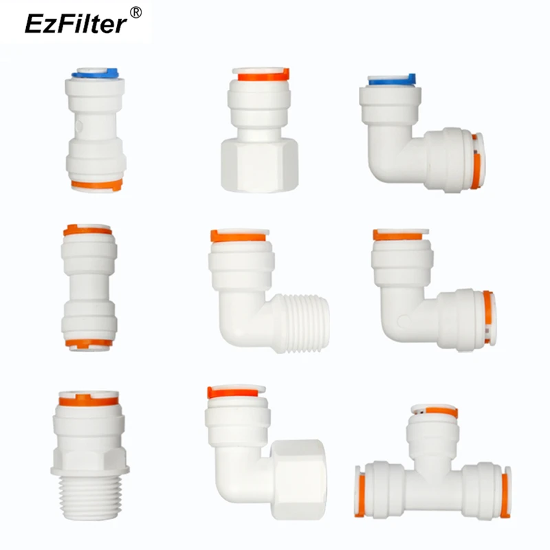 2 шт обратного осмоса RO быстрое соединение 1/2 дюймов OD шланг трубка 1/" 3/8" Женская пластиковая труба быстрые разъемы
