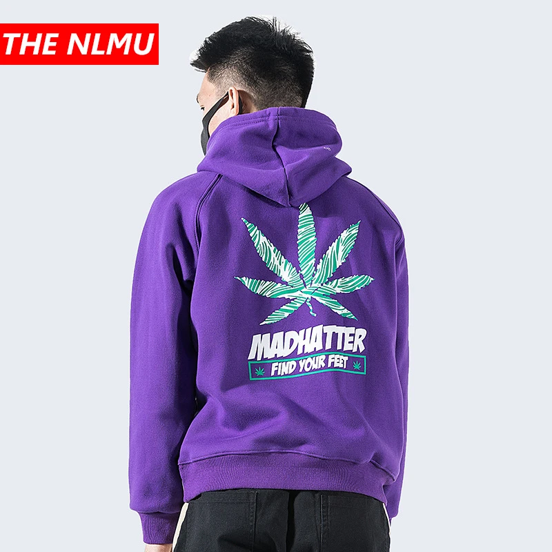 

Leaf Printed Hoodie Sweatshirt Men Women 2019 Spring Japan Style Hip Hop Streetwear Fashion Hooded Pullover Hoodies WG163