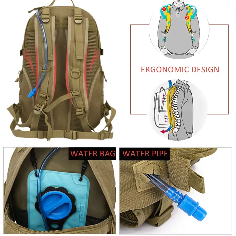 Preise Heißer Molle Tactical Military Rucksack Wasserdicht Armee Rucksack Outdoor Jagd Camping Angeln Tasche Frauen Multifunktions Sport Tasche