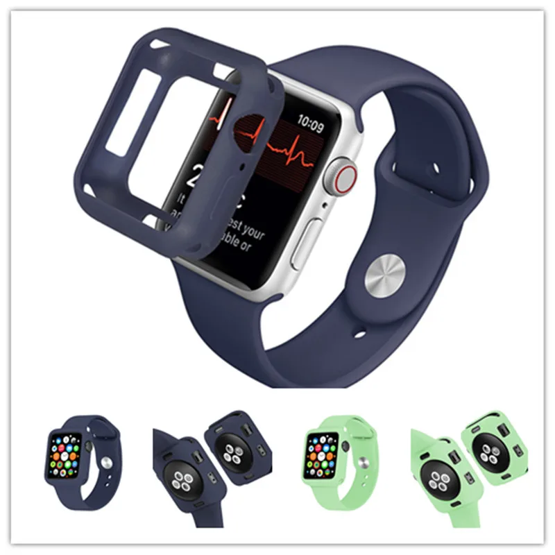 

Watch Case for iWatch Series 1 2 3 4 Cover Fall Resistance Soft TPU Silicone Case for Apple Watch 44mm 40mm 38mm 42mm Cover Band