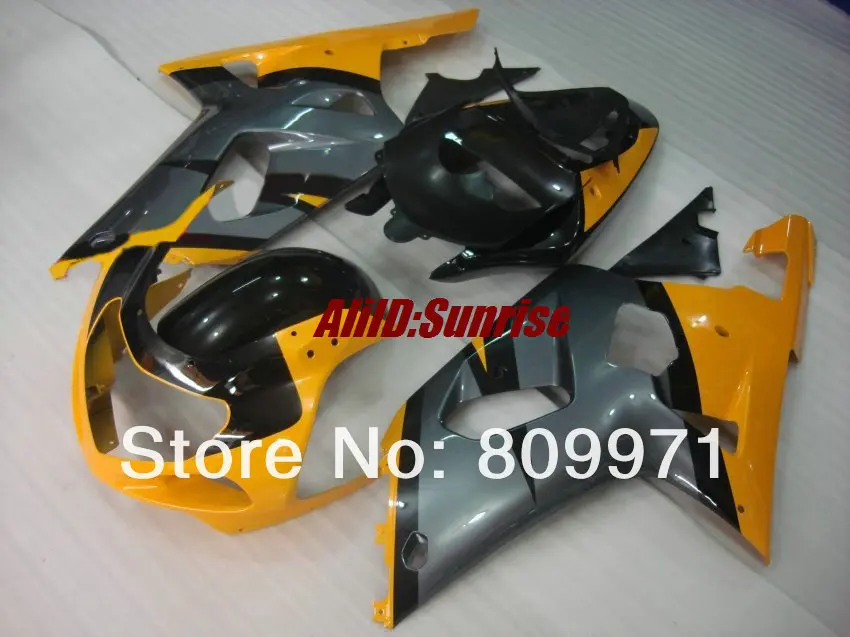 Желто черный обтекатель комплект для SUZUKI GSXR600 750 K1 01 02 03 GSXR750 2001 2002 2003|full fairings|suzuki