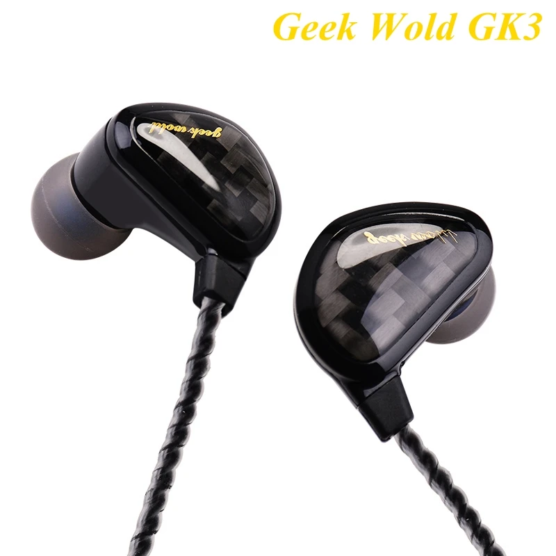 Original Geek Wold GK3 Earphone Wired Headphones Dynamic Driver Unit 3.5mm HiFi Stereo Heavy Bass Headset Without Microphone