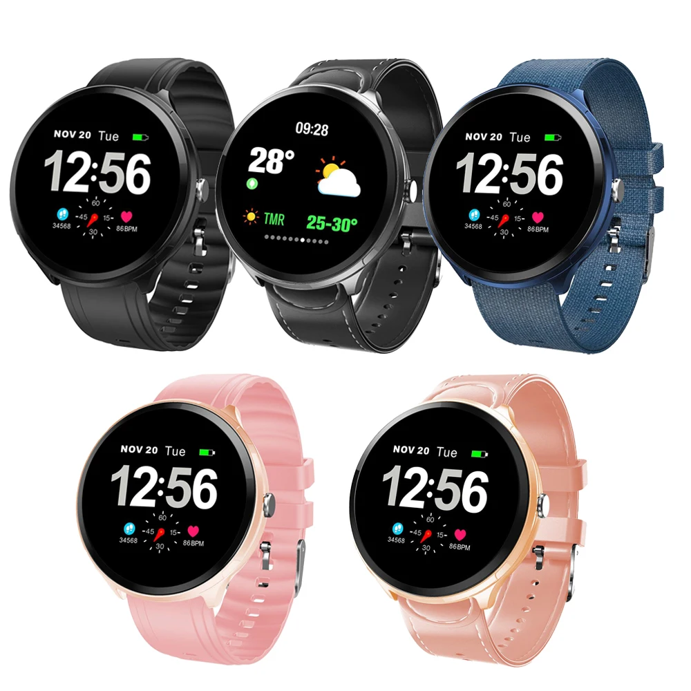 

Makibes T4 Pro Smart Watch 1.3 Inch TFT Screen IP67 Heart Rate Blood Pressure Oxygen Sleep Monitor Silicone/PU Strap
