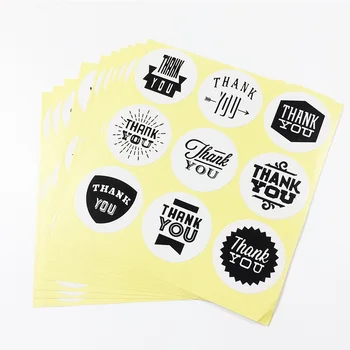 

900 Pcs/lot Nine Personality Fonts Thank You Round Adhesive Stickers Gift Bag Packaging Envelope Seal Label DIY Scrapbook