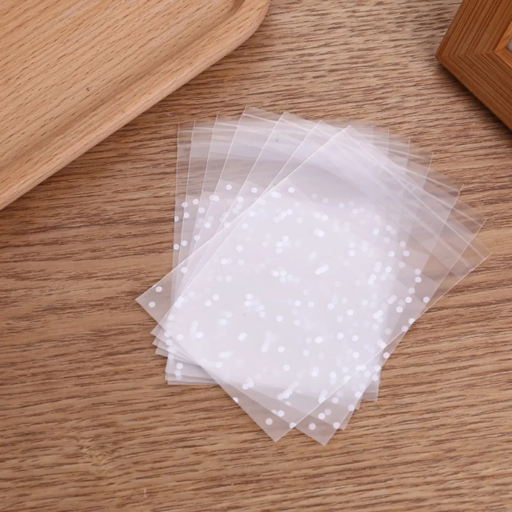 

New 100pcs Transparent Dot Candy Cookies Beads Moisture Proof Self Adhesive Gift Bag Pouches Wedding Brithday Gifts DIY