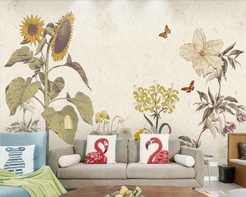 

Papel de parede American Nordic Fresh Sunflower Plant 3d wallpaper murals for living room sofa tv wall bedroom kitchen bar cafe