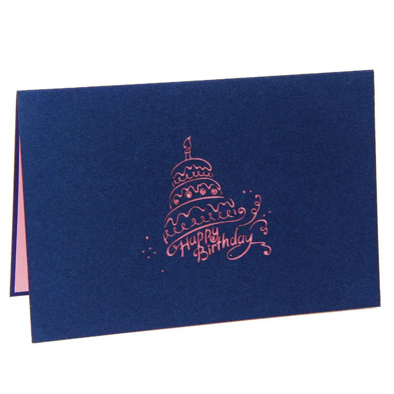  Happy Birthday Postcard Greeting Gift Cards 3d Handmade Pop Up Laser Cut Girl Blowing Candles Card  - 32956873639