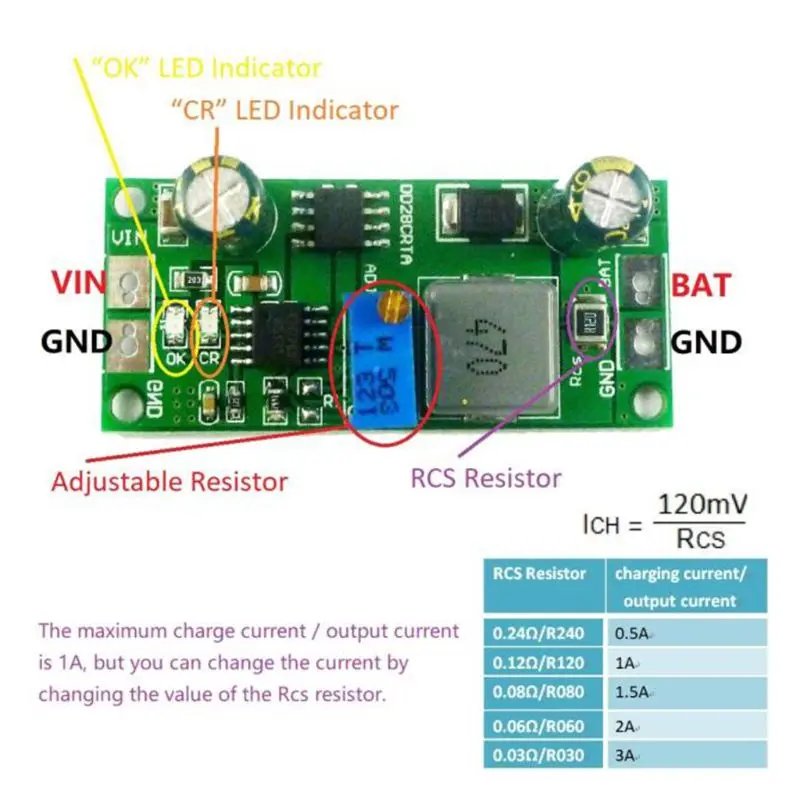 DD28CRTA 1A 3,7-18,5 V зарядная плата для литиевых батарей или литиевых батарей