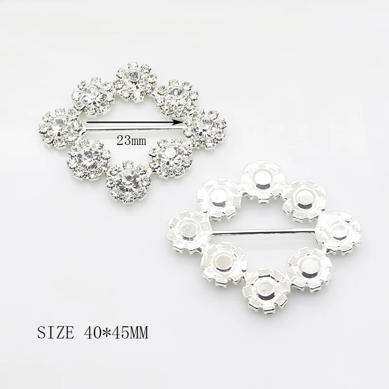 ZMASEY 5Pcs/Lot 40*45mm Silver Metal Buckle Slider for Wedding Invitation Decoration Holiday Party Handwork Buckles Accessories | Дом и сад