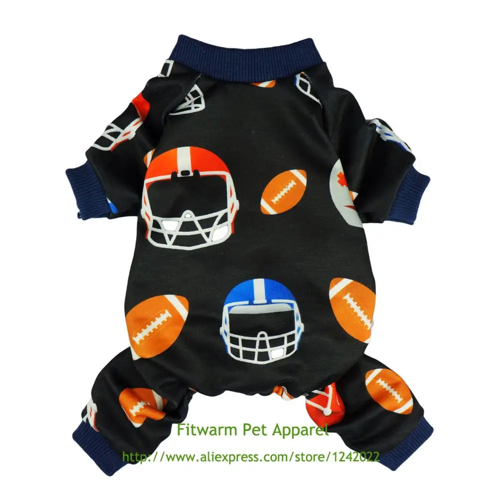 

Fitwarm Soccer Dog Pajamas Pet Clothes PJS Jumpsuit Black Free Shipping Chihuahua Teddy