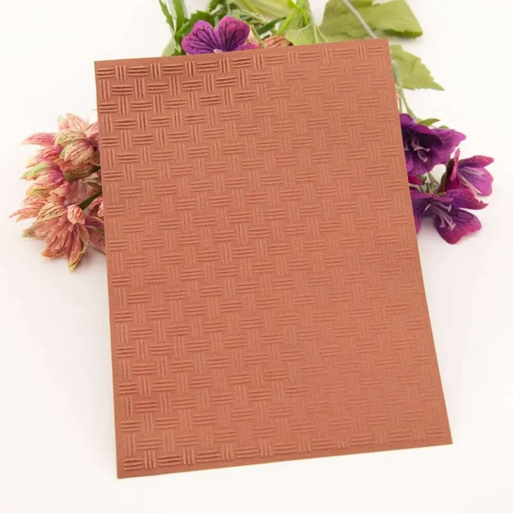 

Woven pattern Plastic Embossing Folder Template Scrapbooking Paper Card for Photo Album DIY Craft HG9538