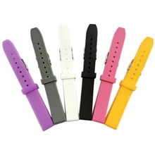 Men Women Child Silicone Watch Strap Diver Watch Band Rubber Wrist Watch Bracelet 14mm With Stainless Steel Buckle Clasp men silicone rubber wrist watch strap band waterproof with deployment clasp red orange blue coffee