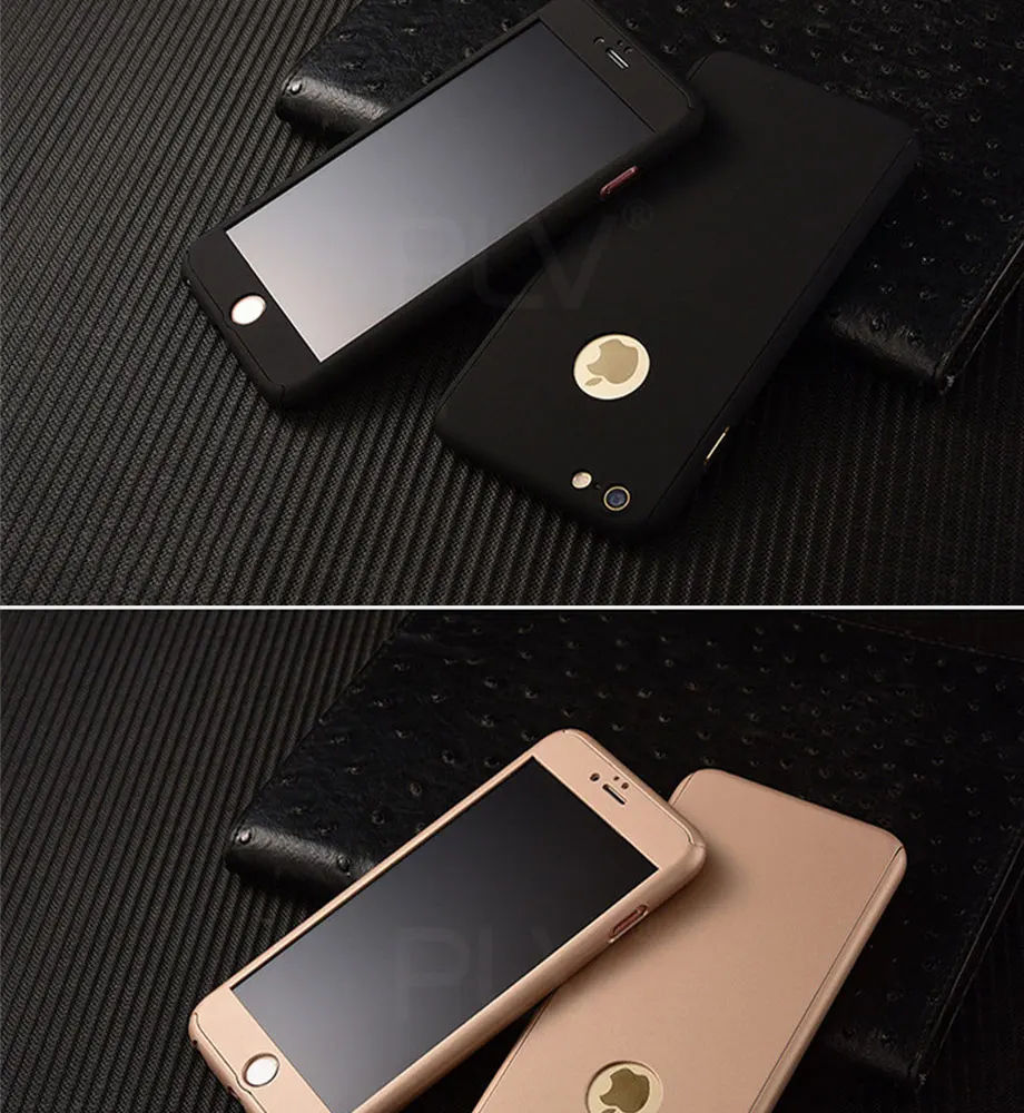 Чехол Gold Orchid 360 для iPhone 6, 6s, 7 Plus, чехол, ударопрочный, полная защита, закаленное стекло для iPhone 5, 5S, 8, 8 Plus, X