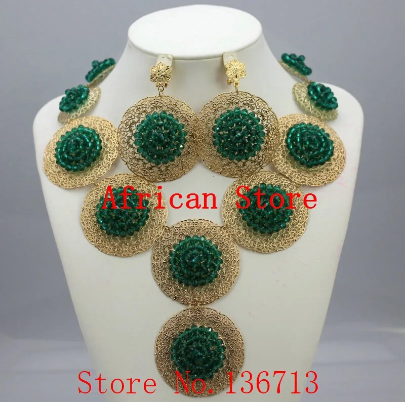 

Fashion Bridesmaid Jewelry Set Flower Choker Necklaces Earrings set Nigerian Wedding African Beads Jewelry Set Crystal R649